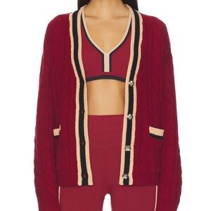 NWOT, Never Worn, Beach Riot Gene Cardigan in Maroon/Merlot Colorblock